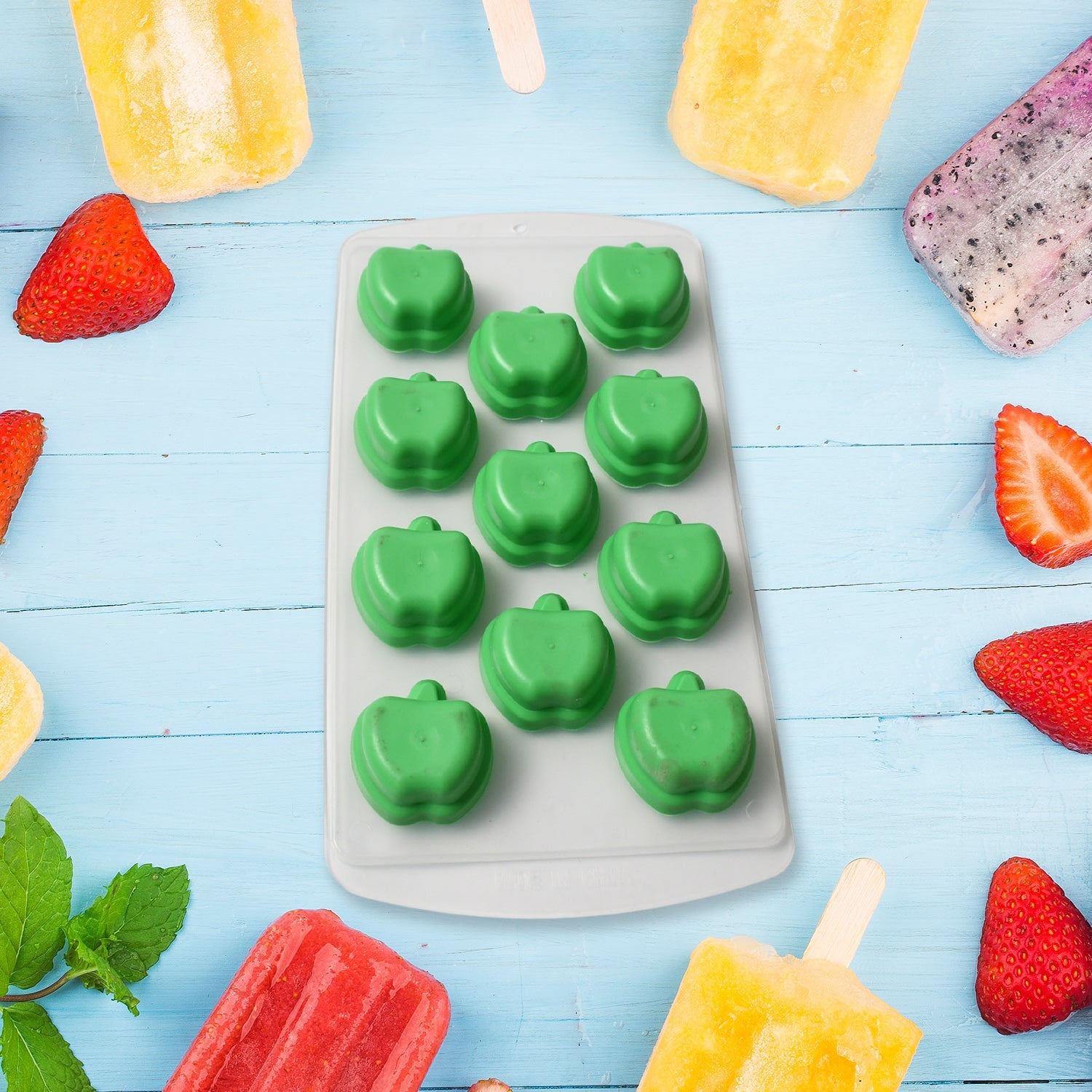 Silicone Mold Ice Cube Tray Creative Sweet Multi Type Ice Tray Buckets, Ice Cube Trays Multi Fruit Shape Ice Tray (1 Pc) Silicone Mold Ice Cube Tray Creative Sweet Multi Type Ice Tray Buckets, Ice Cube Trays Multi Fruit Shape Ice Tray (1 Pc)